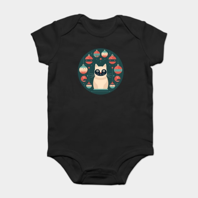 Manx Cat Xmas Xmas Ornament, Love Cats Baby Bodysuit by logiamerch